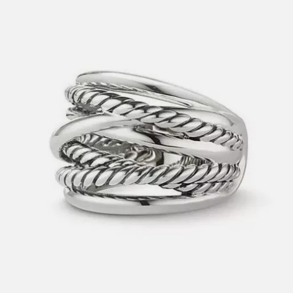 David Yurman- Wide Sterling Silver Crossov… - Picture 2 of 12
